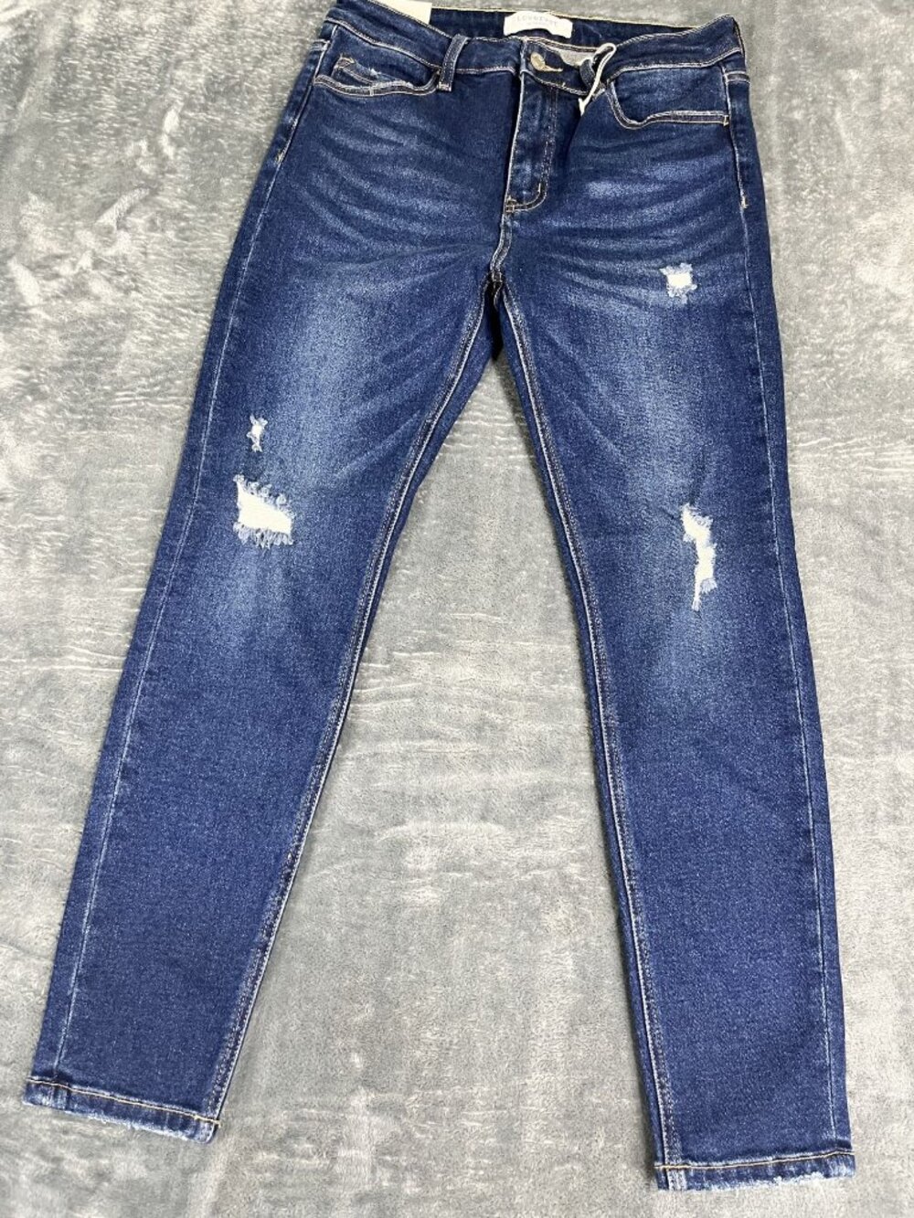 Lovervet Womens Mid Rise Skinny Distressed Blue Jeans 30 NWT